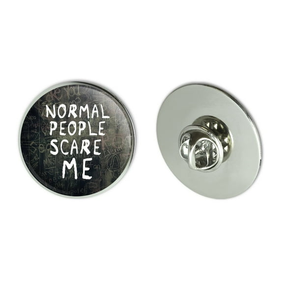 Normal People Scare Me Funny Metal 1.1" Tie Tack Hat Lapel Pin Pinback