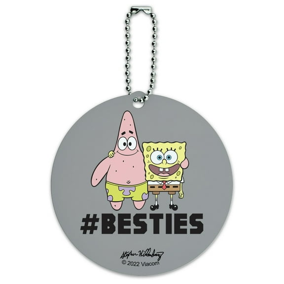SpongeBob Besties Round Luggage ID Tag Card Suitcase Carry-On