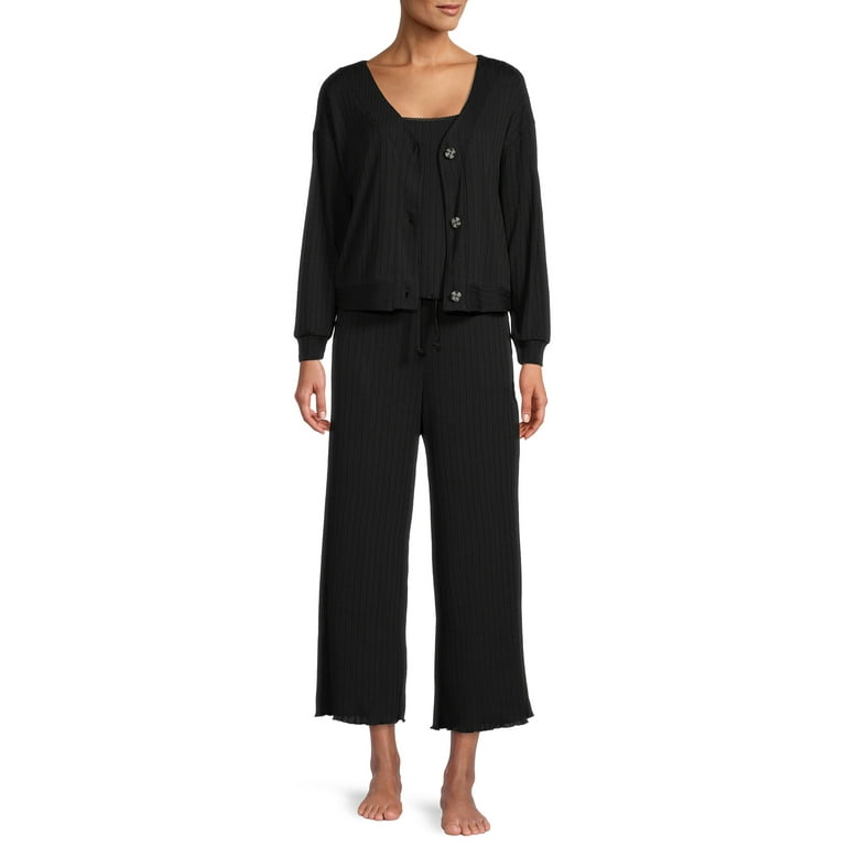 Secret Treasures Women s Cardigan and Cami Top Sleep Set 2 Piece Walmart