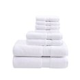thumbnail image 6 of 8 Pieces Cotton Antimicrobial Towel Set for Everyday use, 2 Bath Towels, 2 Hand Towels, 4 Wash Towels for Bathroom, White, 6 of 9