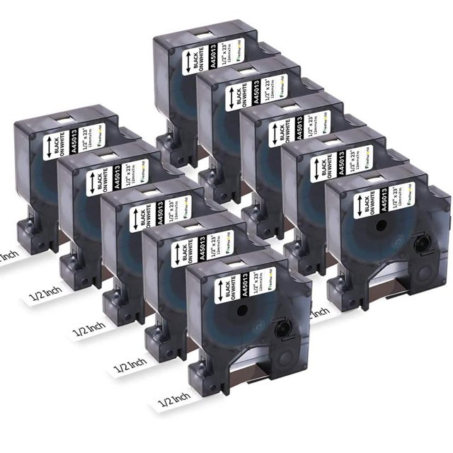Cinta para rotular Freshworld 45013, reemplaza a Dymo D1, 12 mm x 7 m