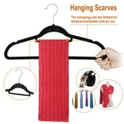ZenSports 100 Pack Black Velvet Clothes Adult Hanger Non-Slip 360 Swivel