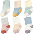 thumbnail image 1 of 6 Pairs cotton ankle socks for toddlers and toddlers soft warm comfortable neutral baby socks, 1 of 5