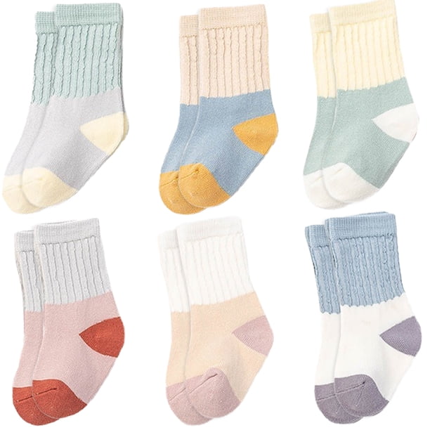 6 pares de calcetines tobilleros de algodón para niños pequeños y niños pequeños calcetines suaves, cálidos, cómodos y neutrales para bebés Zhivalor BST3051058-2