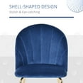 thumbnail image 4 of HomCom Dining Chair Velvet-Touch Fabric Accent Chairs, Gold (Set of 2), 4 of 10