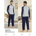thumbnail image 4 of MoFiz Men's Bamboo Pajamas Set Long Sleeve Crew-Neck Top and Pants with Pockets Loungewear 2-Piece for Men, 4 of 7