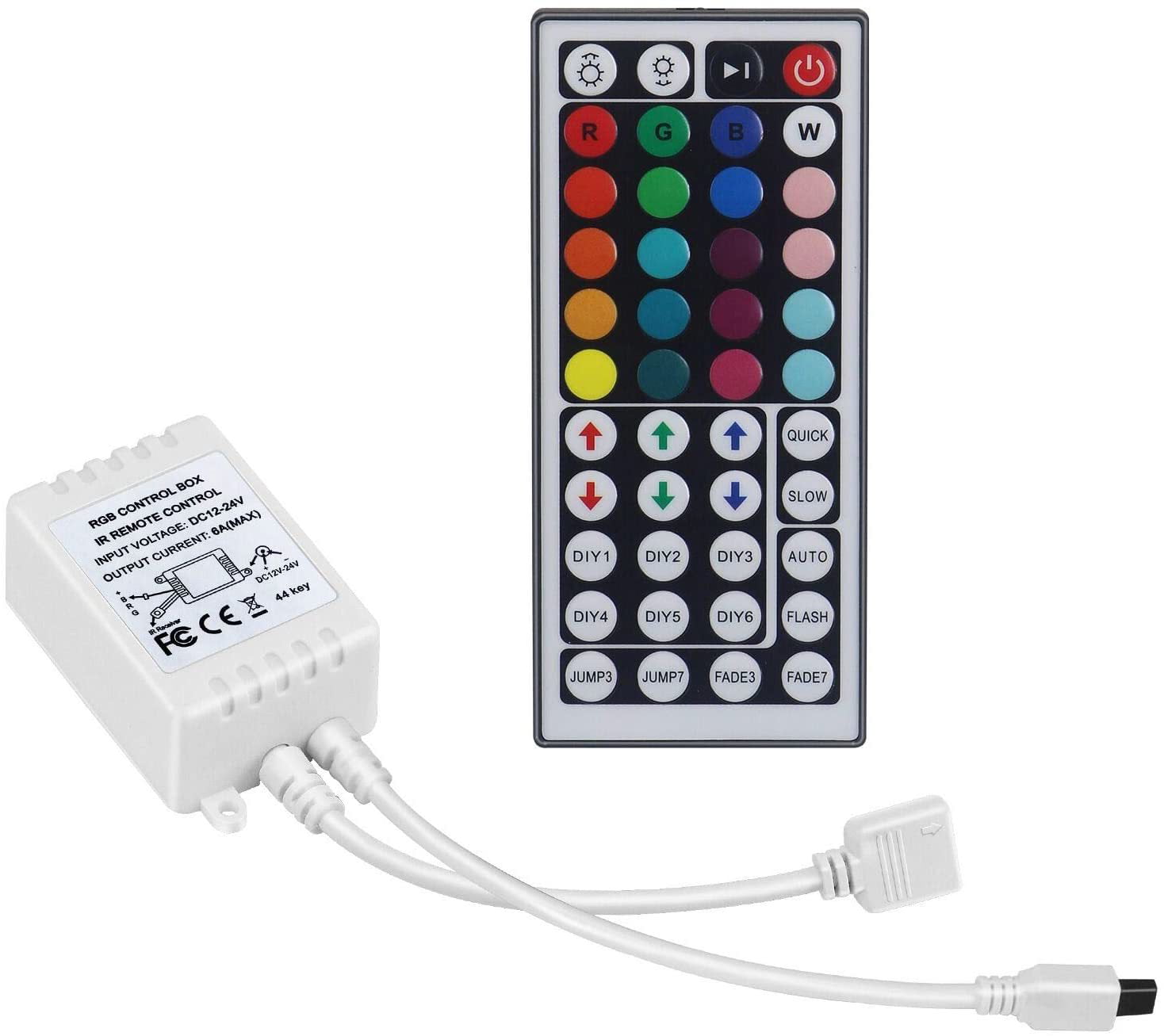 LED Strip Light controller 44 Key IR Infrared Wireless Remote with IR Receiver 