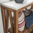 thumbnail image 4 of Bowery Hill A-Frame 52" Faux-Marble Top Wood Console Table in White/Walnut, 4 of 8