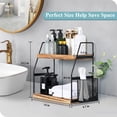 thumbnail image 4 of Organizador de baño Nroech para encimera de 2 niveles con bandeja de madera, 4 of 7