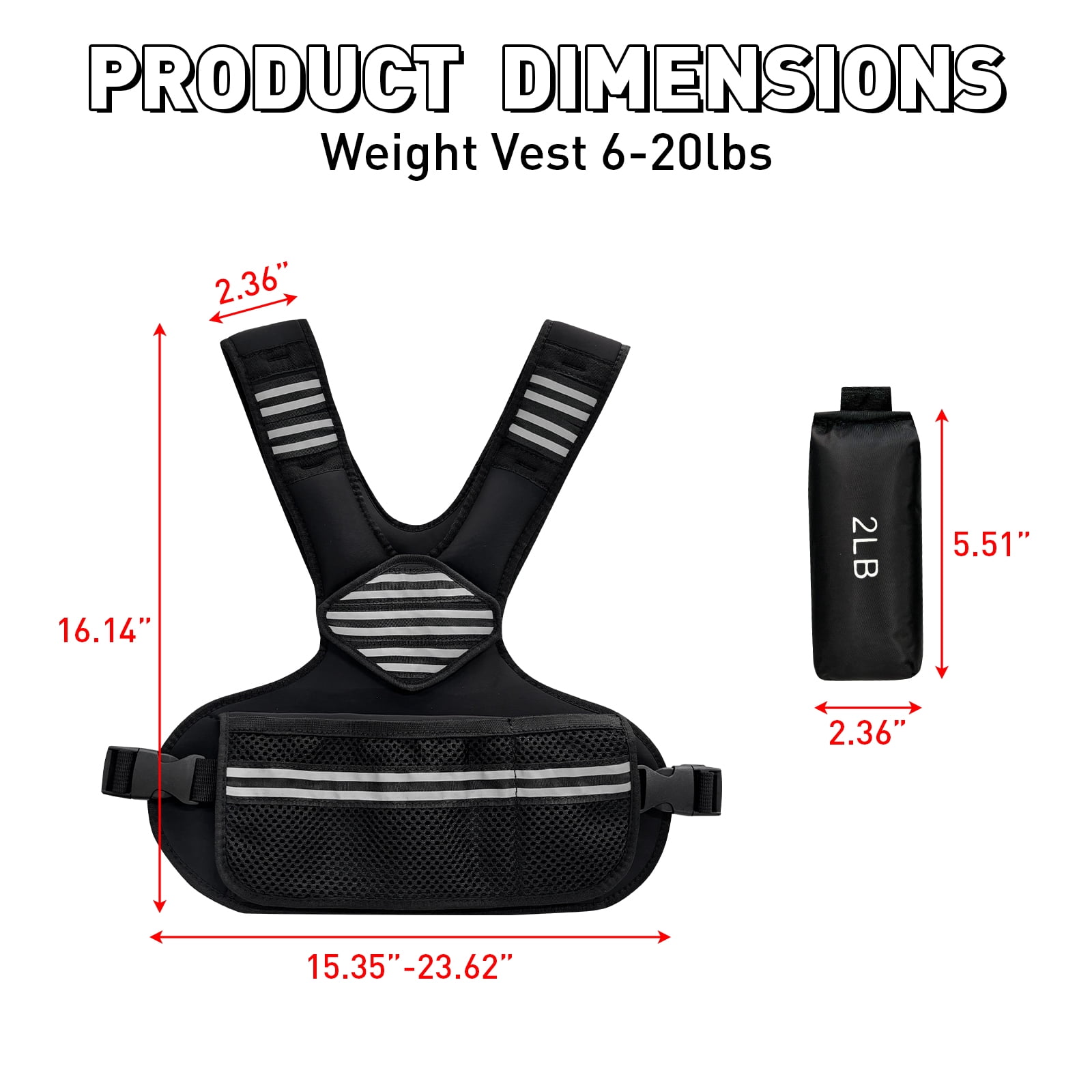 Adjustable Weighted Vest for Women, 4-10 lbs – Workout Vest with Reflective Strips, Large Pockets & 6 Ironsand Weights – Strength Training Vest for Walking, Running & Fitness