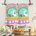 thumbnail image 3 of Easter Kitchen Towels Spring is Here Bunny Dish Hand Towel Absorbent Cloth Soft Feel 100% Polyester 15x25in Decorative Cooking Baking Home Decor & Housewarming Gift Set of 2 &CUSTOM Storage Carrier, 3 of 8