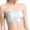 Clear, variant on Women's Shiny Metallic Strapless Crop Tube Top Rave Bandeau Bra Women's Solid Color Wrap Around Tube Top Shirt Performance Athletic Wear Red XXL