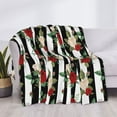 thumbnail image 3 of Zufioo Rose Flowers Print Horizontal Flannel Blanket, Anti-wrinkle, Anti-shrinkage, Anti-allergic Plush Blanket, Household Items Suitable for Bedroom-50"x40", 3 of 6