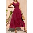 thumbnail image 3 of Womens Smocked Sleeveless Tiered Long Dresses, 3 of 13