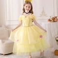 thumbnail image 3 of Princess Belle Costume for Girls, Halloween Cosplay Dress with Accessories, SIZE 4T, 3 of 8