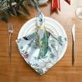 thumbnail image 3 of GZHJMY Set of 4 Vintage Pomegranate Fruit Tree Peacock Bird Palm Leaf Exotic Chinoiserie Pattern Cloth Napkins Washable Polyester Dinner Napkins 20"X20" for Dining Table Wedding Party Fall Holidays, 3 of 7