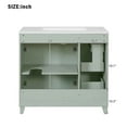 thumbnail image 4 of Resenkos 36" Bathroom Vanity with Ceramic Sink: Standard/Double-Layer Drawers, Soft-Close Doors, Adjustable Shelves, Modern Storage, Green, 4 of 20