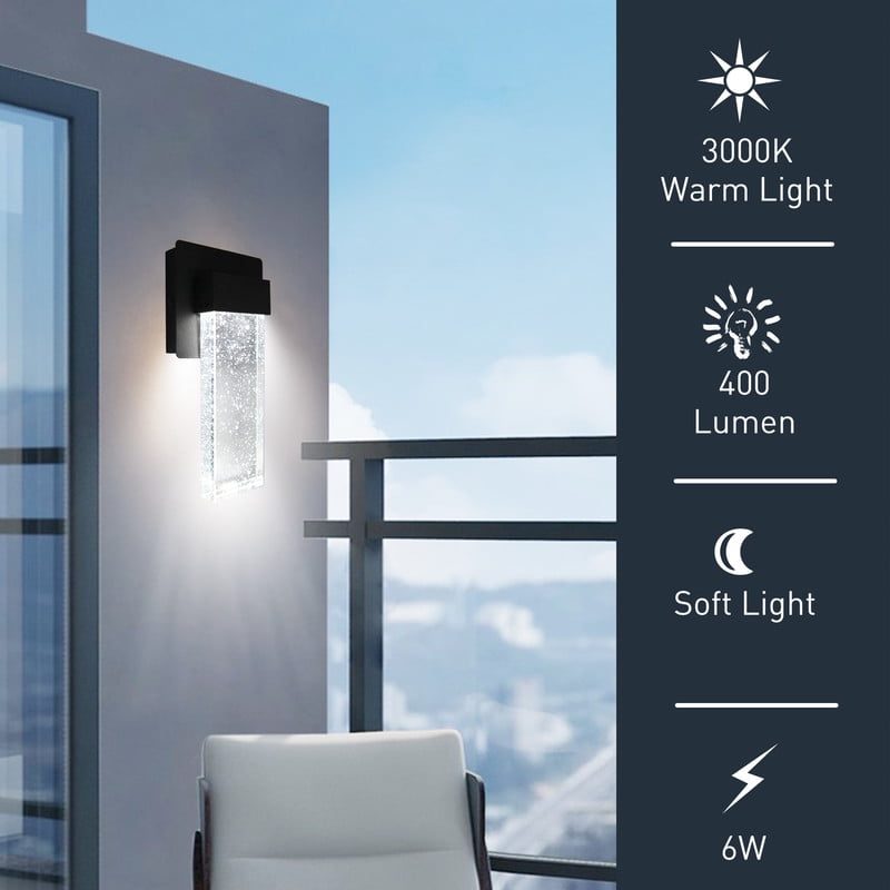 Lucere 9.6'' Outdoor Wall Light Waterproof Porch Lamp, Exterior Wall Lantern Sconce, 3000K Warm White, Perfect For Farm, Patio, Balcony, Front Door, Entryway, Or Corridor