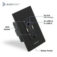 thumbnail image 2 of BASEPORT Wall Outlet with USB Ports, 125V 20 Amp Outlet, USB Outlets Receptacles, Single Gang, Black, 2 of 7