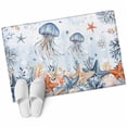 thumbnail image 2 of Oceans Marine Life Washable Small Entryway Area Rugs 2'x3', Orange Blue Jellyfish Starfish Retro Ombre Low Pile Throw Rug Non-Slip Sturdy Edge Binding Carpet for Front Door Floor Room Entry, 2 of 9