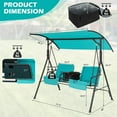 thumbnail image 3 of Kadyn Porch Swing Outdoor, 24 Person Wicker Hanging Bench, Lounger, Porch Swing Chair with Adjustable Canopy-Turquoise, 3 of 9