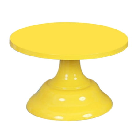 

Metal Iron Cake Stand Round Pedestal Dessert Holder Cupcake Display Rack Bakeware for Birthday Wedding Party (Yellow S)