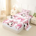 thumbnail image 2 of Erosebridal Girls Pink Bowknot Twin Sheet Sets,Dreamy Princess Style Bedding For Football Girly 3pcs, 2 of 6