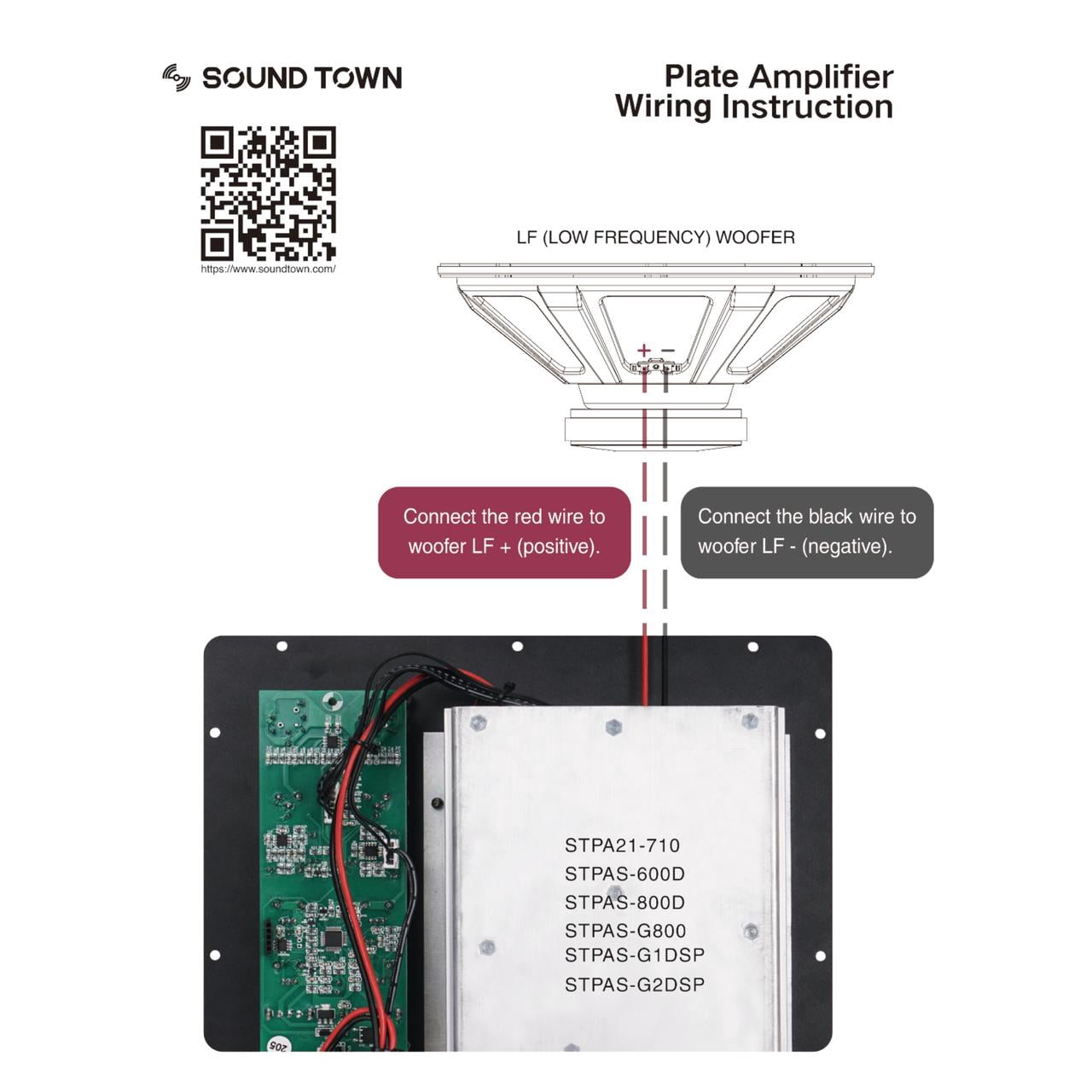Sound Town Class-D Plate Amplifier 800W Continuous w/Low-Pass Filter for PA DJ Subwoofer Cabinets (STPAS-G2DSP)