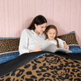 thumbnail image 4 of Erosebridal Leopard Satin Bow Ribbon Twin Comforter Sets for Girls, Cheetah Animal Print Lace Bedding Set, Black Reversible 2-Piece 1 Comforter and 1 Pillowcase, 4 of 6