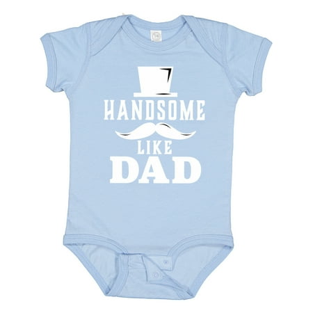 

Inktastic Handsome Like Dad with Top and Mustache Gift Baby Boy Bodysuit