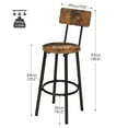 thumbnail image 5 of HOOBRO Bar Stools,Set of 2 Round Bar Chairs with Back,25.2" Bar Chairs for Kitchen Island, Dining Room,Counter Height Bar Stools, Easy to Assemble, Rustic Brown and Black BF32BY01G1, 5 of 14
