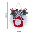 thumbnail image 2 of Decoración de coronas navideñas, cartel colgante con lazo de cinta y ramas de pino artificiales, hojas verdes, 2 of 5