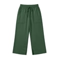 thumbnail image 7 of BOOMNY Girl's Baggy Capri Pants Wide Leg Jogger Pants for Kids Trendy Elastic Waist Solid Lightweight Trousers With Pockets, 7 of 7