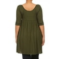 thumbnail image 4 of Women's Plus Size 3/4 Sleeves Babydoll Solid Tunic Top Dress, 4 of 5