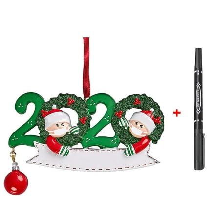 

2020 Ornament Christmas Tree Hanging Pendant DIY Name Blessings with Pen Decor