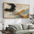 thumbnail image 2 of Large Framed Canvas Wall Art Neutral Abstract Color Blocks Print for Living Room Decoration - 60"x30" Natural Framed, 2 of 7