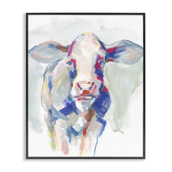 Stupell Industries Rustic Lodge Colorful Cow Farm Animal Black Framed Giclee Art, 11 x 14, by Jennifer Paxton Parker