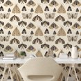 thumbnail image 2 of Ambesonne American Traditional Peel & Stick Wallpaper for Home, Oldschool Moth, 13"x36", Camel Cream Charcoal Grey, 2 of 5