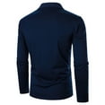 thumbnail image 3 of outfmvch polo shirts for men stitching casual loose fashion design lapel long sleeve womens tops navy, 3 of 9