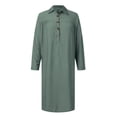 thumbnail image 4 of BYHONG Women's Long Sleeve Button Down Abaya Casual Dress Dubai Outfits Summer Dresses for Women 2024 Green S, 4 of 5