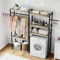 thumbnail image 6 of 5-Tier Wood Over The Washer and Dryer Storage Shelf- Laundry Room Organization Space Saving Laundry Drying Clothes Racks Heavy Duty Adjustable Height Bathroom Shelf for Home Decor 59"L*12"D*74"H, 6 of 9
