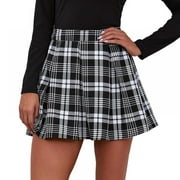 Girls Sailor Scotland Plaid Checks School Uniform Pleated Skirt Cotton Tartan