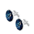 thumbnail image 2 of Shark Stylish Dress Shirt Cufflinks Set Made of Stainless Steel for Formal Occasions, 2 of 6