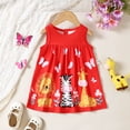 thumbnail image 3 of Mikrdoo Baby Girls Dress Cute Animals Print Sleeveless Summer Dress One Piece Casual Party Dress (3M-3T,Red), 3 of 9