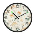 thumbnail image 2 of Voice Activated Clock with Glow Light 12 Inch Large Silent Wall Clock Battery Operated for Home Decor Green and Orange Small Flowers, 2 of 8