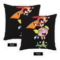 thumbnail image 3 of Fundas de almohada de lino de Las Chicas Superpoderosas, fundas de cojín cuadradas de arpillera para sofá cama, banco, 18 x 18 pulgadas (45 cm), funda de almohada, 3 of 8