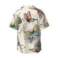 thumbnail image 2 of KLL Flying Butterflies Print Men's Shirt Short Sleeve Button Down Summer Cuba Beach Shirts- 3X-Large, 2 of 7