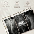 thumbnail image 6 of Elephant Stock Long Haired Highland Cow Wall Art - Horizontal Multi Panel Canvas - Living Room Wall Decor - Animal Multi Panel - Black And Gray Decor - 74" x 48", 6 of 8