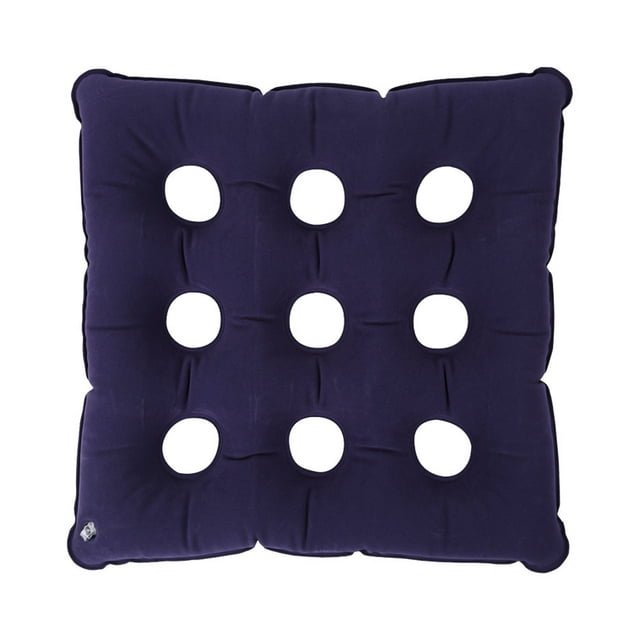 EeaseMX Colchoneta médica cuadrada para silla de ruedas, cojín de aire inflable antiescaras, transpirable (morado, flocado de PVC)