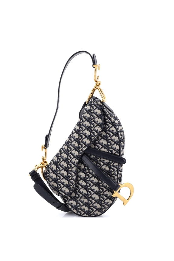 Pre-Owned Saddle Handbag with Strap Oblique Canvas Medium By Rebag